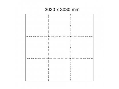 Čierna gumová modulová puzzle dlažba (okraj) FLOMA IceFlo SF1100 - 100 x 100 x 0,8 cm