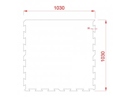 Čierna gumová modulová puzzle dlažba (okraj) FLOMA Sandwich - 100 x 100 x 1,8 cm