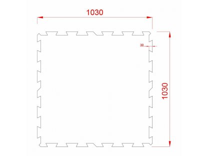 Čierna gumová modulová puzzle dlažba (stred) FLOMA FitFlo SF1050 - 100 x 100 x 1 cm