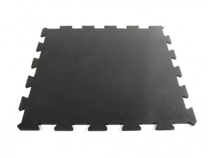 Čierna gumová priebežná fitness doska Šport Tile - 61 x 61 x 1 cm