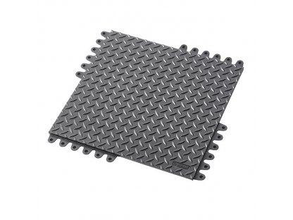 Čierna gumová priemyselná rohož De-Flex ESD - 45 x 45 x 1,9 cm