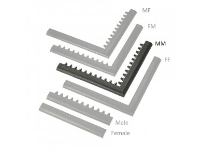 Čierna nábehová hrana "samec" MF Safety Ramps D23/C23 - 100 x 6 cm