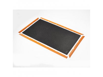 Čierna olejovzdorná priemyselná extra odolná rohož Safety Stance Solid - 150 x 90 x 2,0 cm