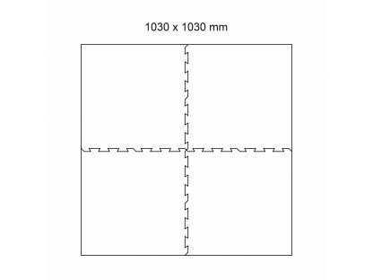 Čierno-bielo-červená gumová modulová puzzle dlažba (roh) FLOMA FitFlo SF1050 - 50 x 50 x 1 cm