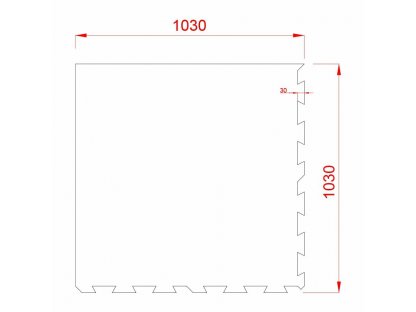 Čierno-bielo-modrá gumová modulová puzzle dlažba (roh) FLOMA FitFlo SF1050 - 100 x 100 x 0,8 cm