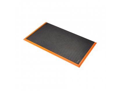 Čierno-oranžová olejovzdorná priemyselná extra odolná rohož Safety Stance Solid - 102 x 66 x 2,0 cm