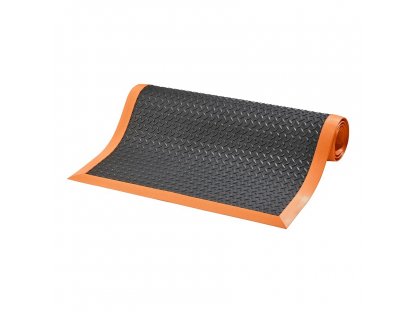 Čierno-oranžová protiúnavová protišmyková priemyselná rohož Cushion Flex - 210 x 91 x 1,27 cm