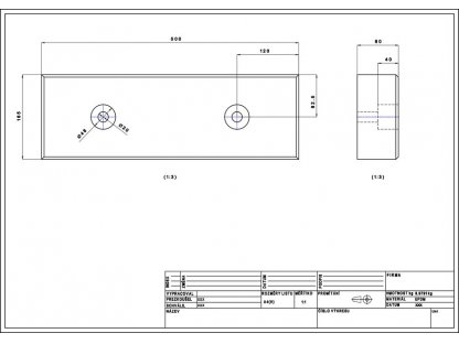 Čierny gumový doraz na rampe FLOMA - 50 x 16,5 cm a hrúbka 8 cm