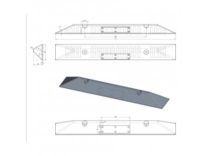 Čierny plastový parkovací doraz Carstop - 78 x 10 x 6 cm