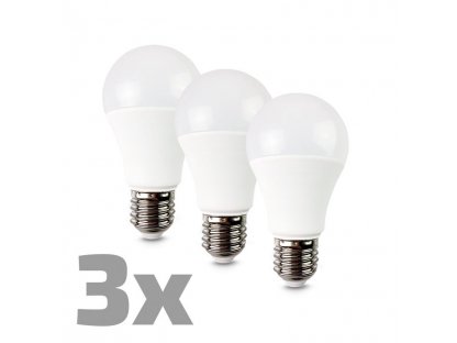 ECOLUX LED žiarovka 3-pack, klasický tvar, 10W, E27, 3000K, 270°, 790lm, 3ks v baleniu