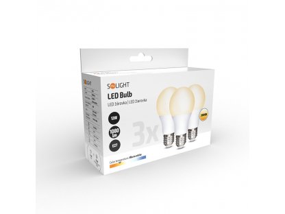 ECOLUX LED žiarovka 3-pack, klasický tvar, 12W, E27, 3000K, 270°, 1080lm, 3ks v baleniu