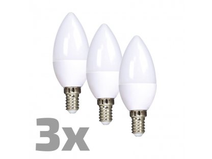 ECOLUX LED žiarovka Ecolux 3-pack, sviečka, 6W, E14, 3000K, 450lm, 3ks