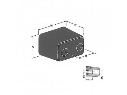 Gumený doraz na kamión FLOMA T5080 - 11,8 x 7,5 cm a hrúbka 8,7 cm