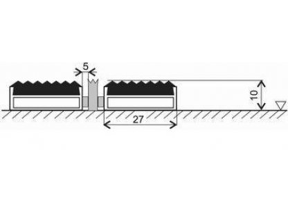 Gumová hliníková čistiaca vonkajšia vstupná kefová rohož Alu Low Extra - 150 x 100 x 1 cm