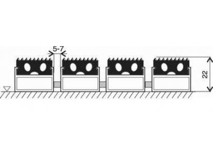 Gumová hliníková čistiaca vstupná vonkajšia rohož Alu Standard - 100 x 100 x 2,2 cm