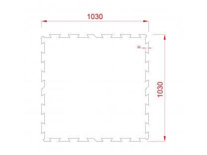 Gumová ochranná tlmiaca puzzle podložka pod bazén, vírivku (stred) FLOMA PoolPad - 100 x 100 x 0,8 cm