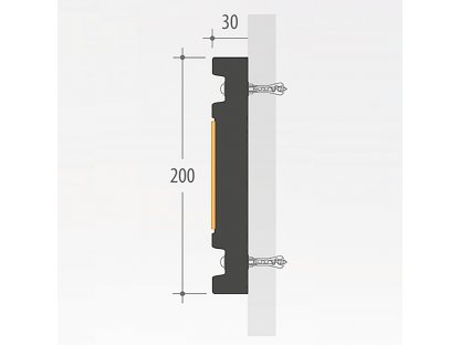 Gumový nárazový ochranný pás (zvodidlo) FLOMA - 300 x 20 cm a hrúbka 3 cm