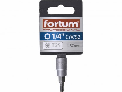 Hlavica zástrčná TORX, TX25, 1/4”, FORTUM