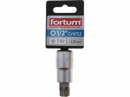 Hlavica zástrčná TORX, TX60, 1/2”, FORTUM