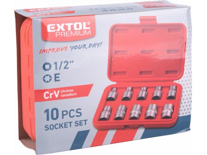 Hlavice nástrčné 1/2", E8-24, CrV/S2, EXTOL PREMIUM