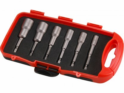 Hlavice nástrčné magnetické so 6-hrannou stopkou 1/4", sada 6ks, 6-13mm, EXTOL PREMIUM