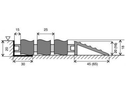 Hliníková gumová čistiaca vonkajšia vstupná rohož Alu Wave - 150 x 100 x 1,8 cm