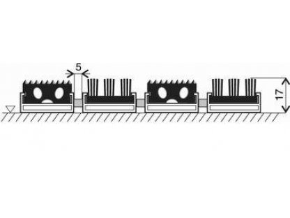 Hliníková gumová čistiaca vstupná kefová vonkajšia rohož Alu Extra - 100 x 100 x 1,7 cm
