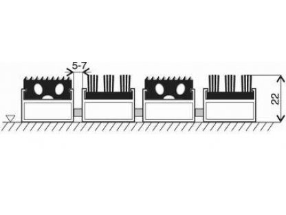 Hliníková gumová čistiaca vstupná kefová vonkajšia rohož Alu Extra - 150 x 100 x 2,2 cm