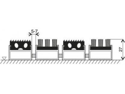 Hliníková gumová čistiaca vstupná vonkajšia kefová rohož Alu Extra - 100 x 100 x 2,7 cm
