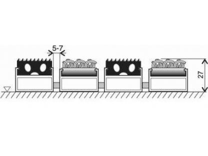 Hliníková textilná gumová čistiaca vnútorná vstupná rohož Alu Standard - 100 x 100 x 2,7 cm