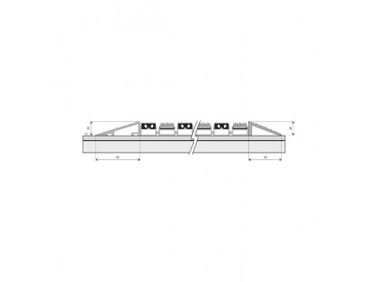Hliníkový nábehový rám pre vstupné rohože a čistiace zóny 60 x 260 - 6,5 x 2 cm