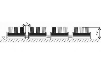 Hnedá hliníková čistiaca kefová vonkajšia vstupná rohož Alu Super - 150 x 100 x 1,7 cm