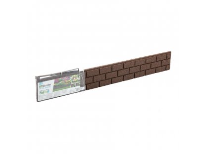 Hnedý gumový záhradný obrubník FLOMA Bricks - 120 x 2 x 9 cm