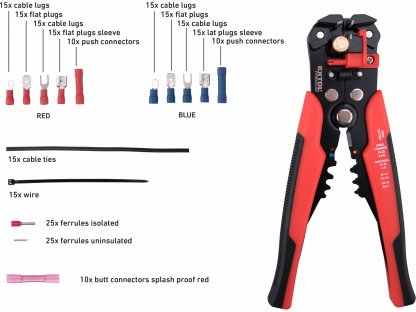 Kliešte krimpovacie pre káble 0,2-6,0mm2, sada 231ks, EXTOL PREMIUM