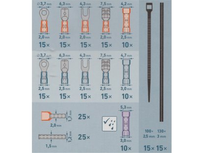 Kliešte krimpovacie pre káble 0,2-6,0mm2, sada 231ks, EXTOL PREMIUM