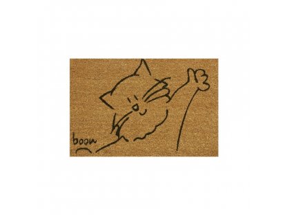 Kokosová čistiaca vonkajšia vstupná rohož FLOMA Cat - 40 x 60 x 1,4 cm