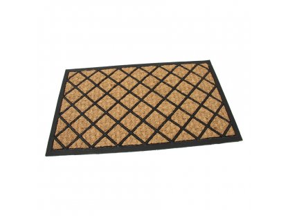 Kokosová čistiaca vonkajšia vstupná rohož FLOMA Rectangle - Rhombus - dĺžka 45 cm, šírka 75 cm, výška 0,8 cm