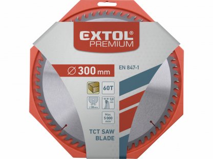 Kotúč pílový s SK plátkami, Ø300x3,2x30mm, 60z, EXTOL PREMIUM