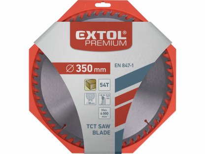 Kotúč pílový s SK plátkami, Ø350x3,5x30mm, 54z, EXTOL PREMIUM