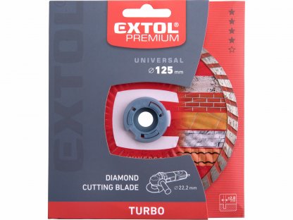 Kotúč rezný diamantový Turbo, 125mm, EXTOL PREMIUM