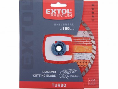 Kotúč rezný diamantový Turbo, 150mm, EXTOL PREMIUM