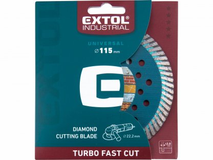 Kotúč rezný diamantový Turbo Fast Cut, 115mm, EXTOL INDUSTRIAL