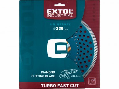 Kotúč rezný diamantový Turbo Fast Cut, 230mm, EXTOL INDUSTRIAL