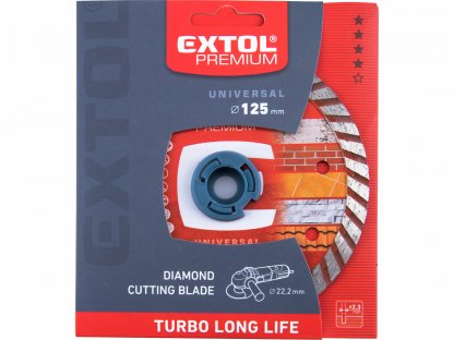 Kotúč rezný diamantový Turbo Long Life, 125mm, EXTOL PREMIUM