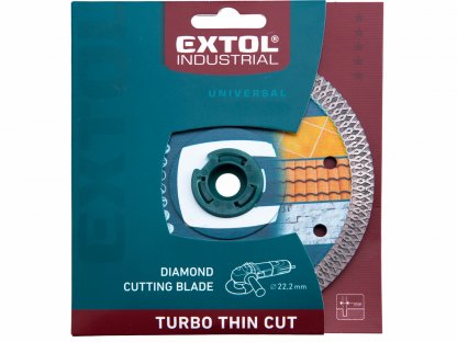 Kotúč rezný diamantový Turbo Thin Cut, 230mm, suché aj mokré rezanie, EXTOL INDUSTRIAL