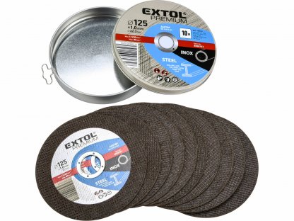 Kotúč rezný na oceľ a antikoro 10ks, 125x1,0mm, EXTOL PREMIUM