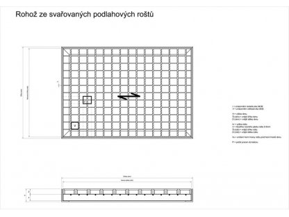 Kovová rohož zo zváraných podlahových roštov s gumou bez prác Galva - 101,5 x 101,5 x 6 cm