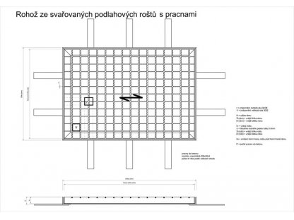 Kovová rohož zo zváraných podlahových roštov s gumou bez prác Galva - 101,5 x 51,5 x 6 cm