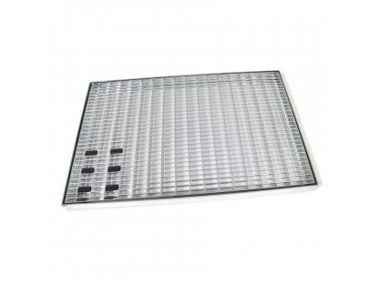 Kovová vonkajšia čistiaca vstupná rohož s rámom FLOMA Grid - 50 x 100 x 3,3 cm