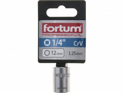 Kľúč nástrčný, 12mm, 1/4”, FORTUM